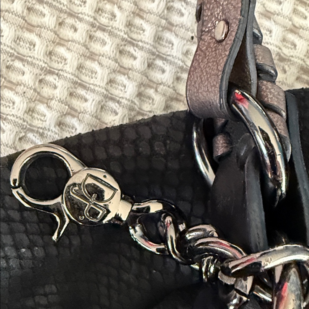 Donald J. Pliner Black and Brown Shoulder Bag - Picture 6 of 7